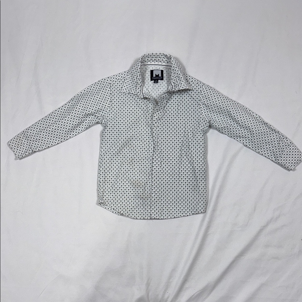 Michael Strahan White Shirt with Black Pattern